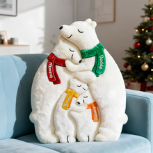 Load image into Gallery viewer, Embrace the Love: Ice Bear Family Hugging Pillow - Personalized Gifts for Families Pillow PopCulturePrints
