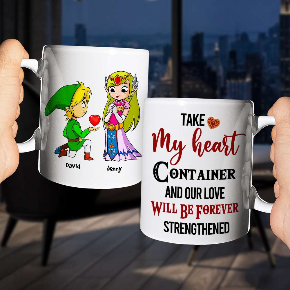 Personalized Couple's Heart Container Mug | Perfect Valentine's Day Gifts Coffee Mug PopCulturePrints