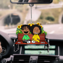 Load image into Gallery viewer, Personalized Couple Car Ornament - Sunflower Bench Design Ornament PopCulturePrints
