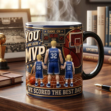 Load image into Gallery viewer, You Are Our MVP - We Scored The Best Dad Magic Mug | Personalized Gift for Sporty Dads Coffee Mug PopCulturePrints
