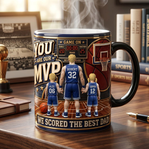 You Are Our MVP - We Scored The Best Dad Magic Mug | Personalized Gift for Sporty Dads Coffee Mug PopCulturePrints