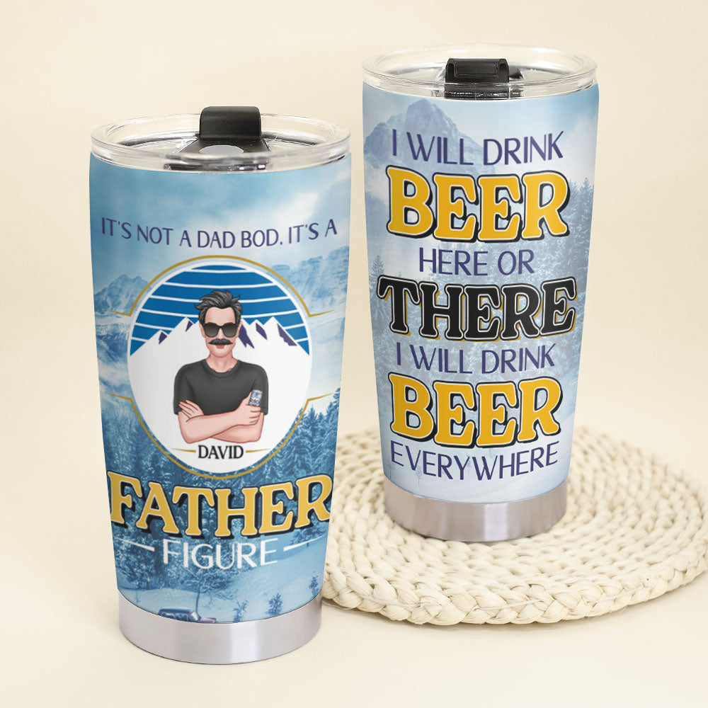 Father Figure Personalized Beer Lover Tumbler – Custom Design Tumbler Cup PopCulturePrints