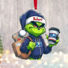 Load image into Gallery viewer, Personalized Christmas Ornament for Postal Workers - Holiday Cheer Deliverer Ornament PopCulturePrints
