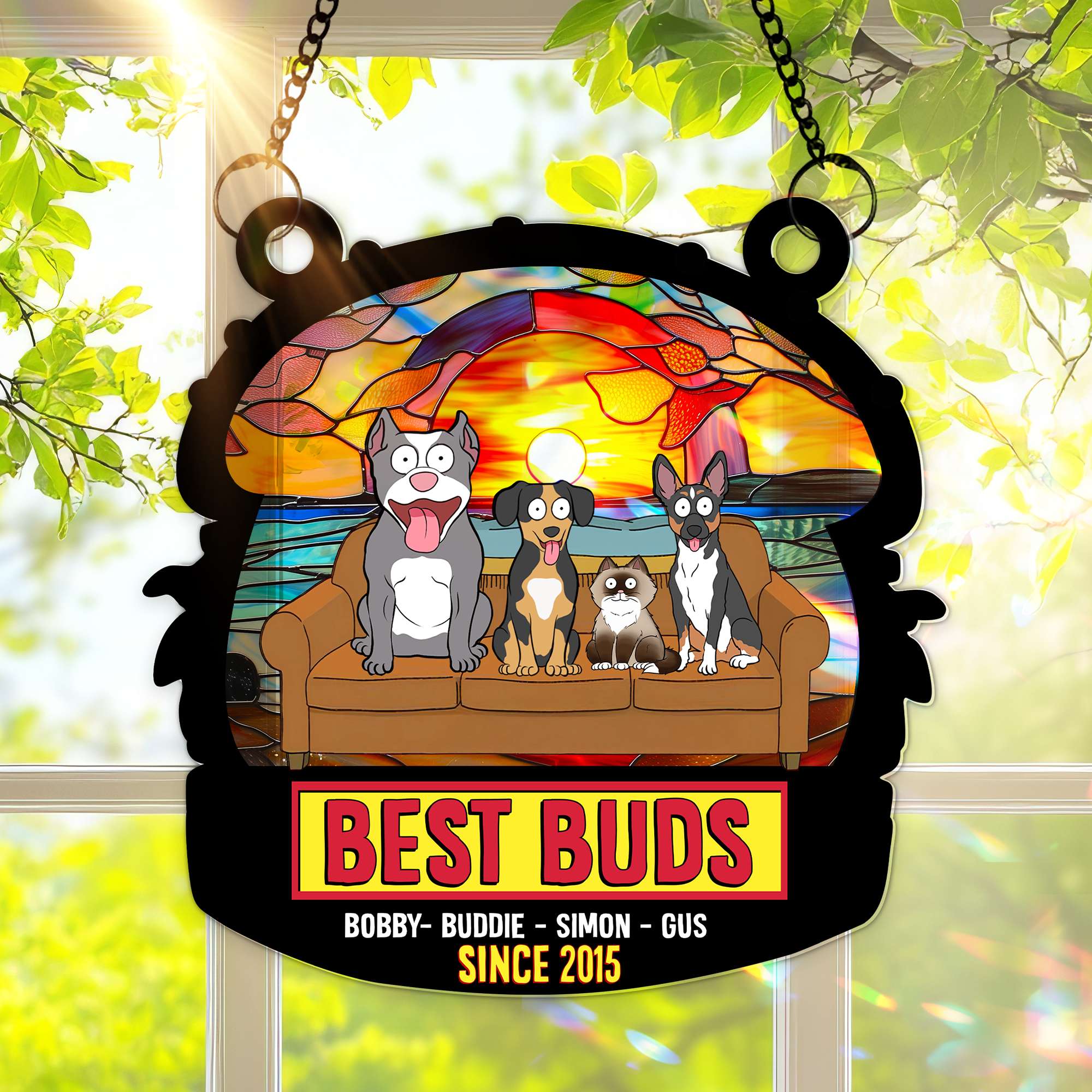 Best Buds Suncatcher Ornament - A Personalized Gift for Pet Lovers Ornament PopCulturePrints