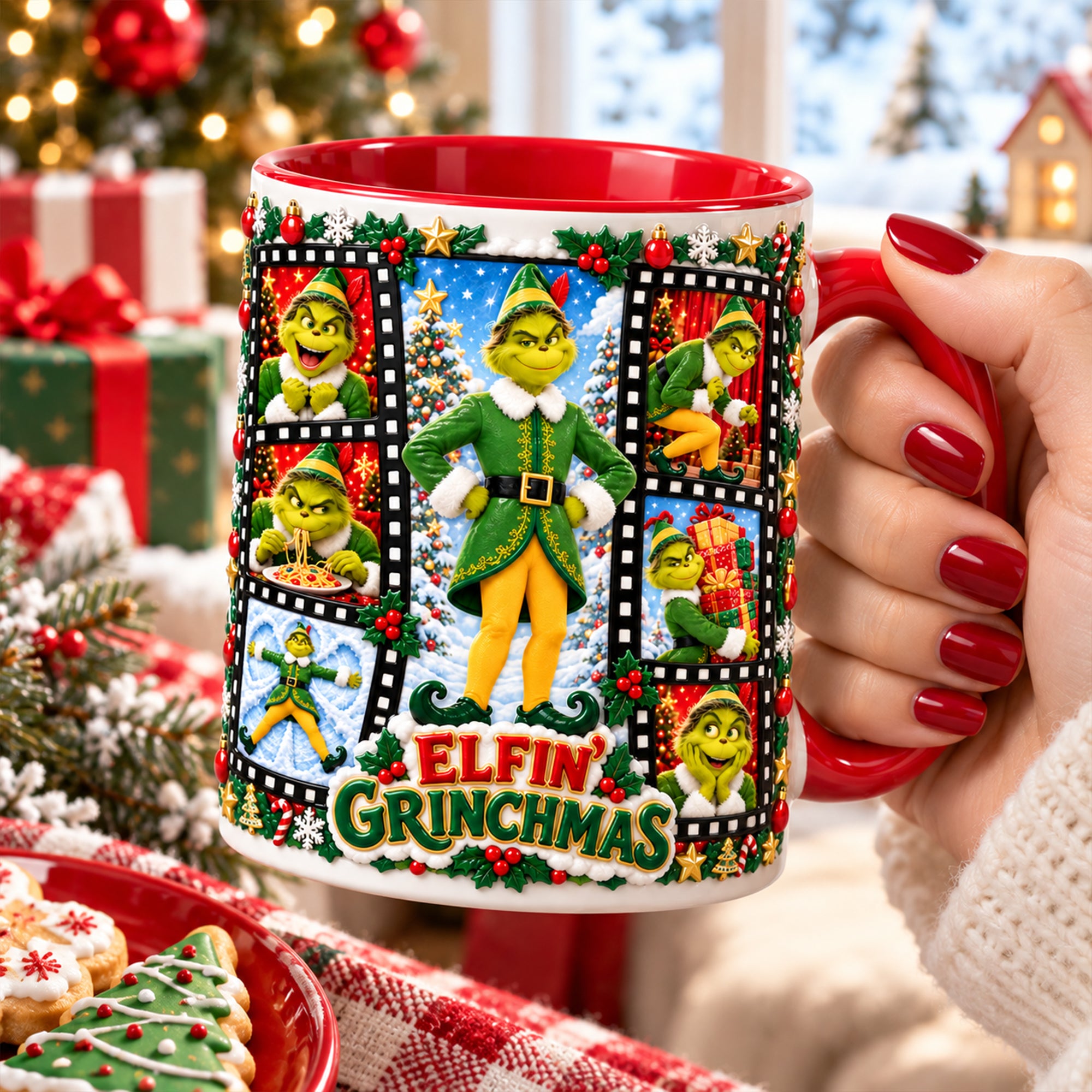 Naughty Pose Christmas Coffee Mug - Personalized Christmas Gifts 04PALU141026 Coffee Mug PopCulturePrints
