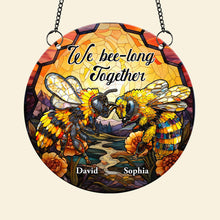 Load image into Gallery viewer, Personalized &#39;Bee-long Together&#39; Suncatcher Ornament for Couples
