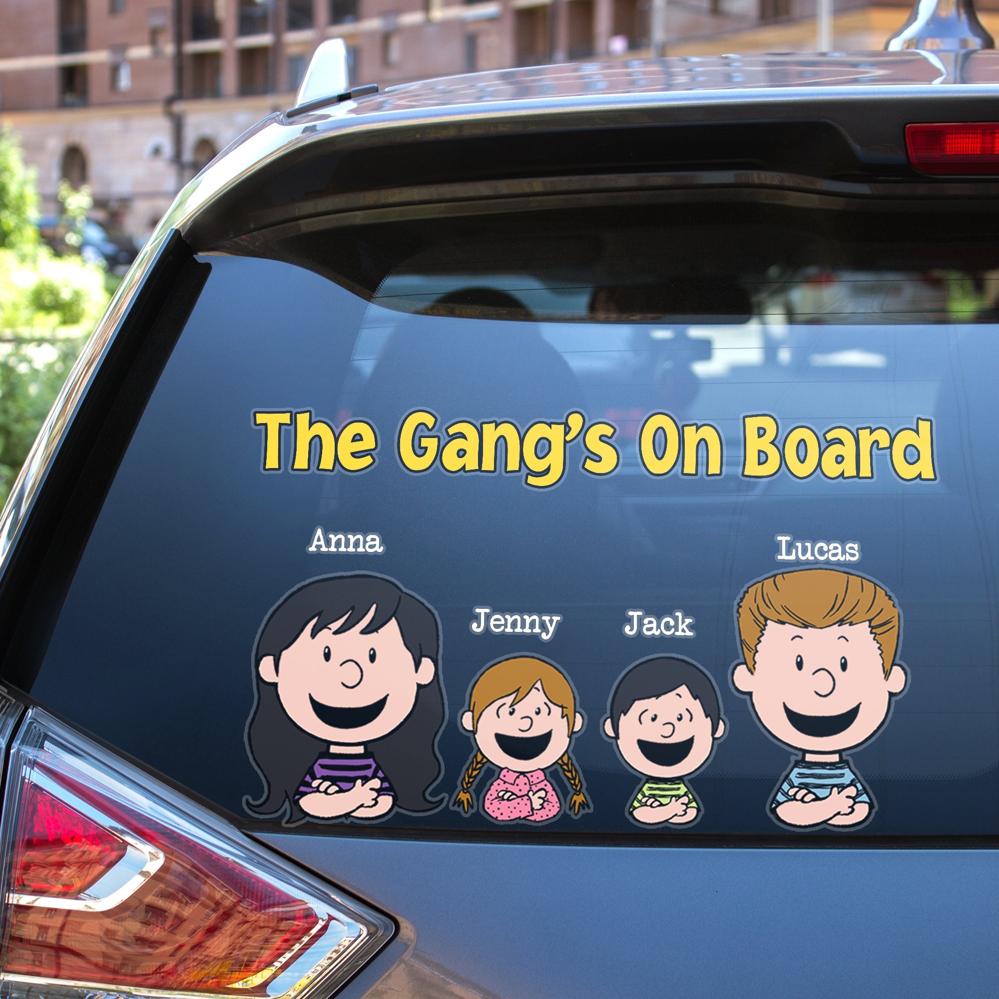 Personalized Family Car Decal - The Gang's On Board