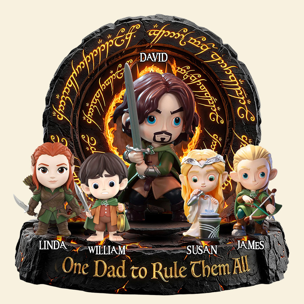 One Dad To Rule Them All Acrylic Plaque - Personalized Gifts for Dad and Grandpa Shaped Plaques PopCulturePrints