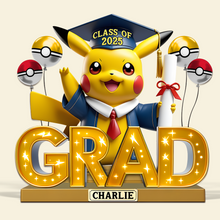 Load image into Gallery viewer, Celebrate Your Achievement, Pikachu Graduation Plaque - Personalized Gifts For Graduates Shaped Plaques PopCulturePrints
