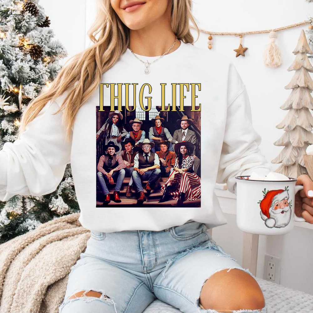 Retro 'Thug Life' Christmas Sweater Shirts PopCulturePrints