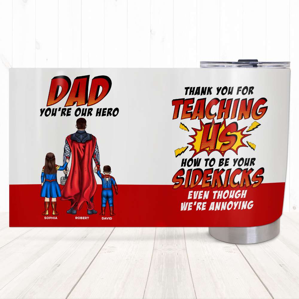 Hero Dad Personalized Tumbler - Custom Gift for Father's Day