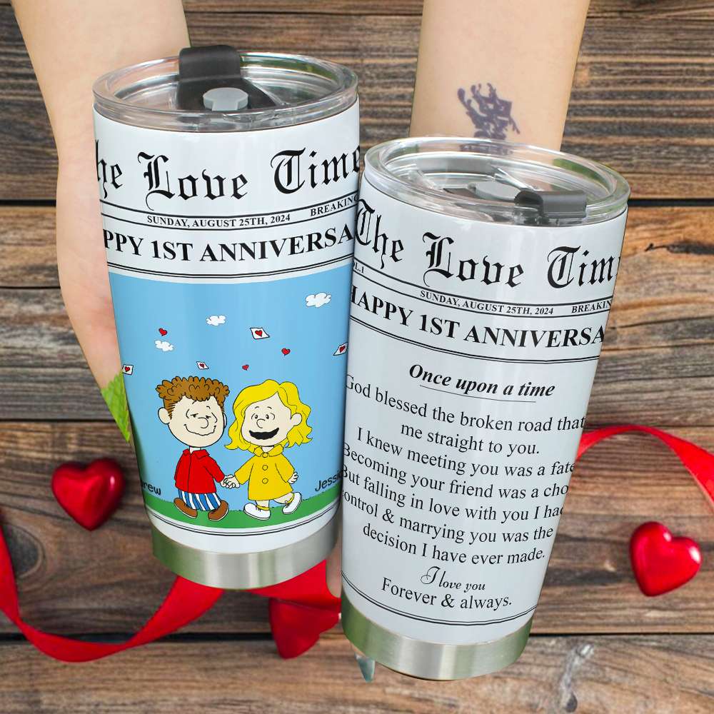 Personalized Couples Tumbler - Perfect Anniversary and Valentine's Day Gifts Tumbler Cup PopCulturePrints