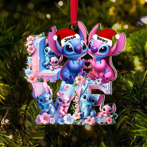 Personalized Couple Christmas Ornament - Unique Holiday Gift - Valentine's Day Gifts Ornament PopCulturePrints