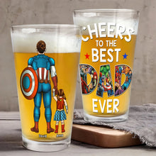Load image into Gallery viewer, Personalized Super Dad Beer Glass - Custom Father&#39;s Day Gift Beer Glasses PopCulturePrints
