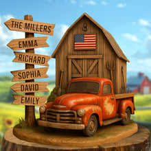 Load image into Gallery viewer, Home Is Where Family Gathers - Farm Barn Family Acrylic Plaque - Personalized Gifts for Loved Ones Shaped Plaques PopCulturePrints
