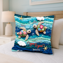 Load image into Gallery viewer, So Many in the Sea, Yet I Found You - Ocean Turtle Couple Square Pillow Pillow PopCulturePrints

