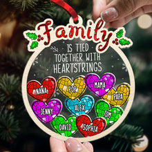 Load image into Gallery viewer, Heartstrings Family Ornament - Personalized Christmas Gift Ornament PopCulturePrints
