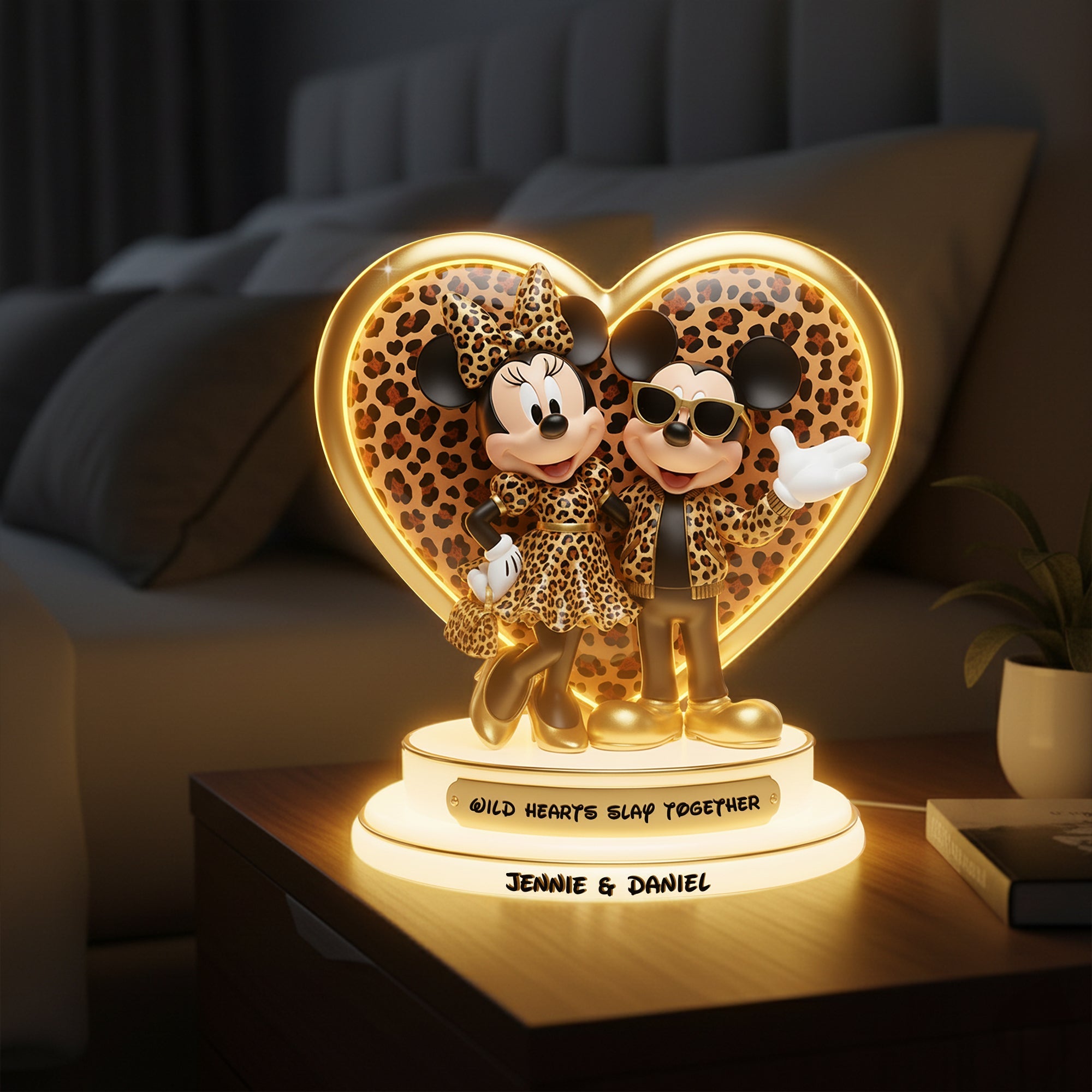 “Wild Hearts Slay Together” - Personalized Leopard Light Box - Unique Gift for Couples, Friends, and Loved Ones Light Box PopCulturePrints
