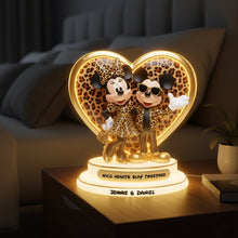 Load image into Gallery viewer, “Wild Hearts Slay Together” - Personalized Leopard Light Box - Unique Gift for Couples, Friends, and Loved Ones Light Box PopCulturePrints
