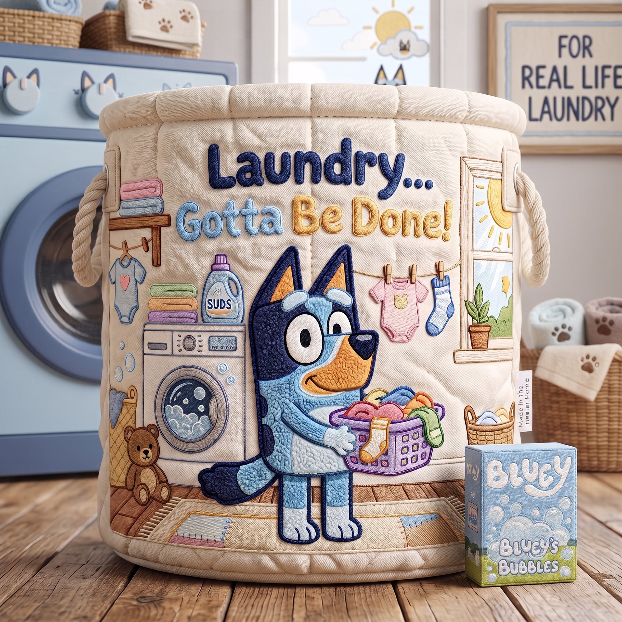 Laundry...Gotta Be Done! - Personalized Quilted Laundry Basket