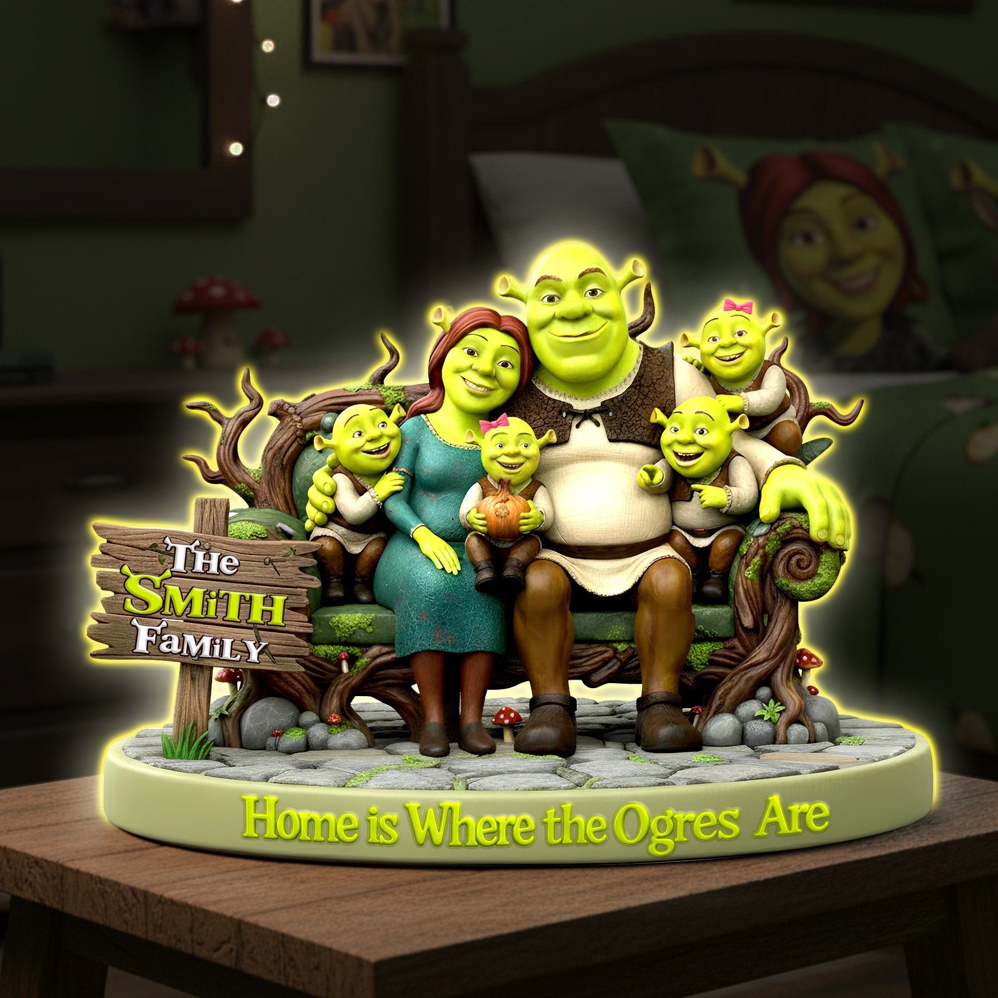 Home is Where the Ogres Are - Swamp Creature Family Light Box Light Box PopCulturePrints
