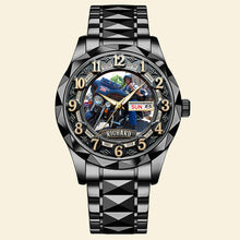 Load image into Gallery viewer, Ride to Perfection - Custom Photo Men's Stainless Steel Watch for Bikers Men's Watch PopCulturePrints
