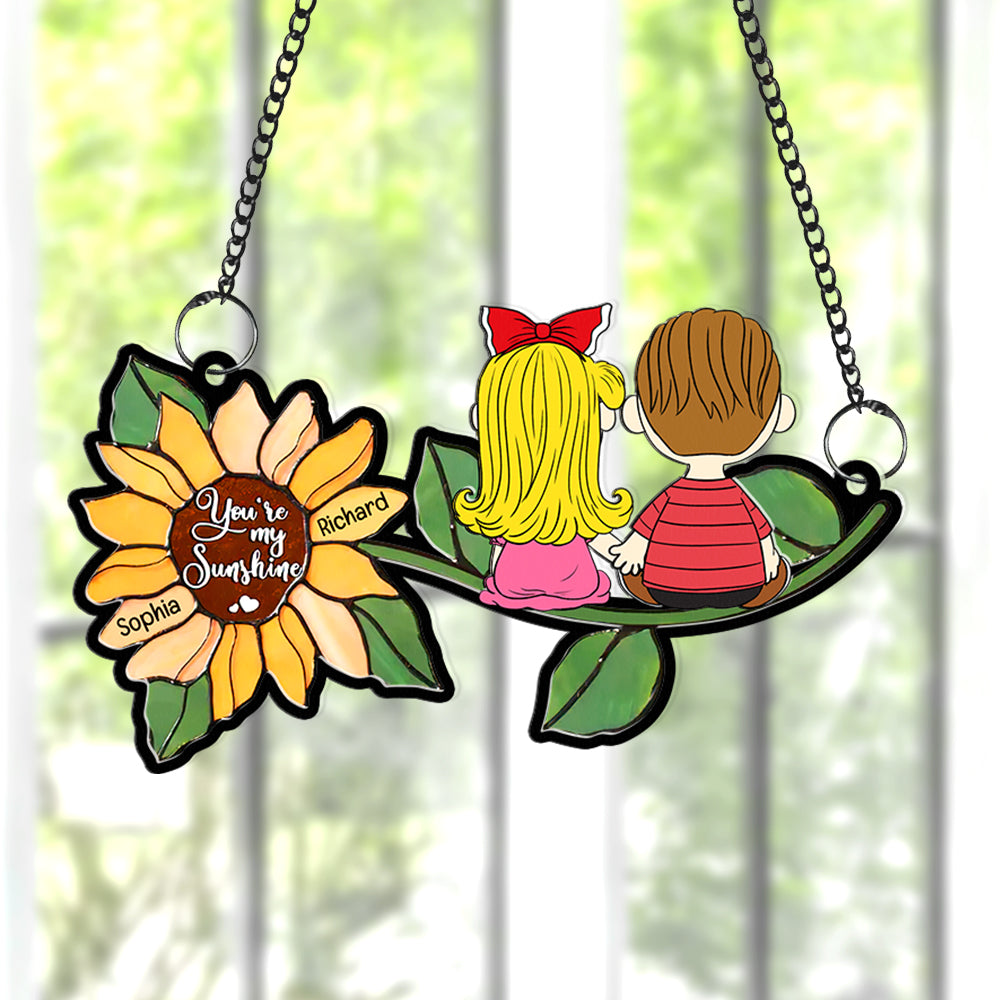 Personalized Acrylic Suncatcher Ornament - You’re My Sunshine Gift for Couples Suncatcher PopCulturePrints
