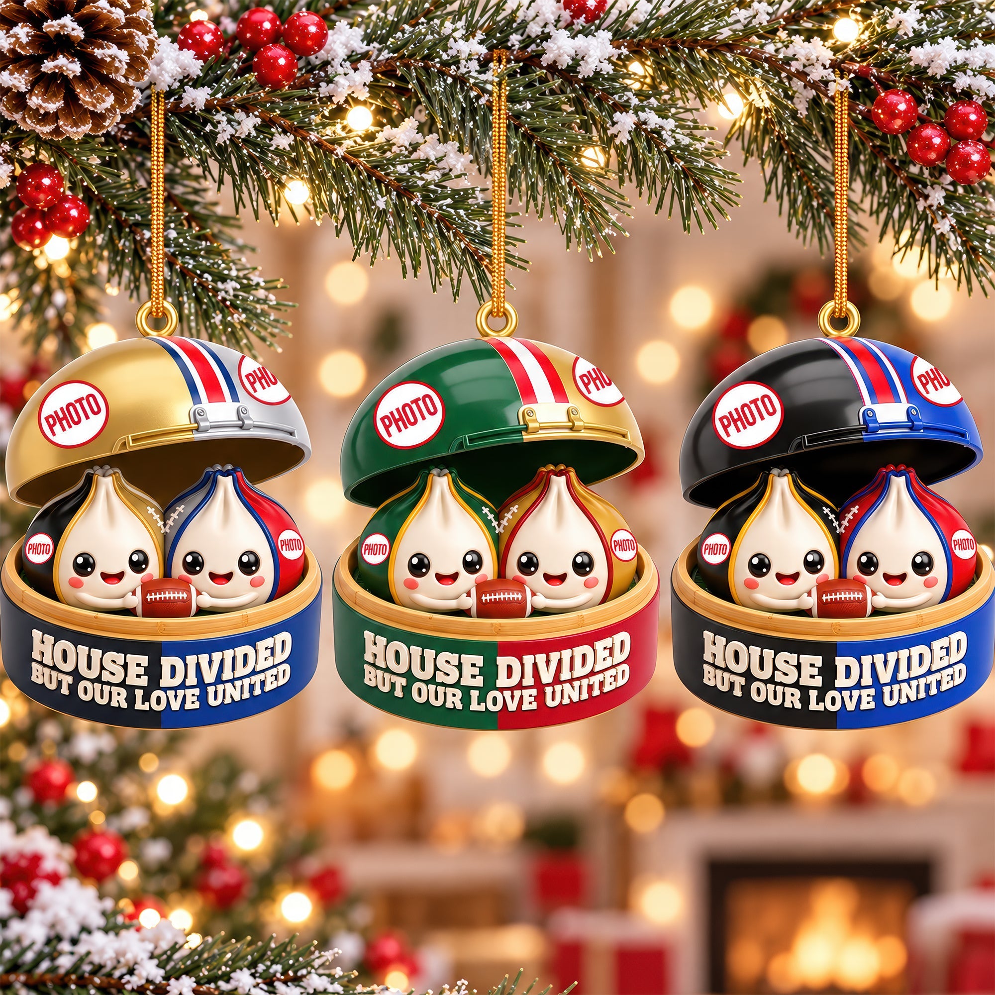 “Together in Sports!” - Personalized Dumpling Couple Ornament - Unique Gift for Sports Lovers