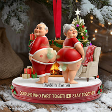 Load image into Gallery viewer, Couples Who Fart Together Stay Together - Personalized Funny Old Couple Ornament Ornament PopCulturePrints
