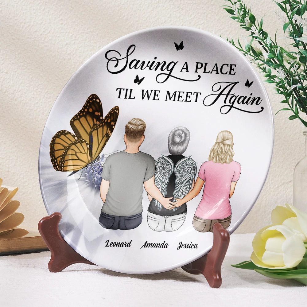 Saving A Place Til We Meet Again - Personalized Ceramic Plate for Meaningful Keepsakes Ceramic Plate PopCulturePrints