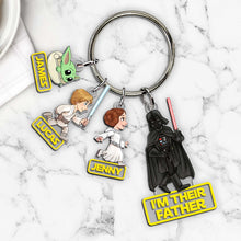 Load image into Gallery viewer, Personalized Father&#39;s Day Keychain - Galactic Theme Keychains PopCulturePrints
