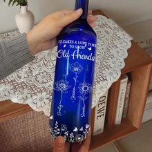 Load image into Gallery viewer, Sisters Are Different Flowers From The Same Garden - Personalized Blue Bottle Light Blue Bottle Light PopCulturePrints
