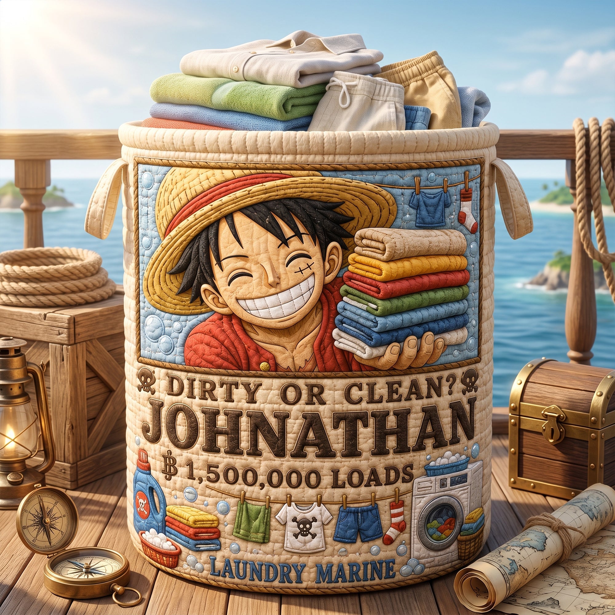 Wanted Adventure Laundry Basket - Personalized Gifts 03paqn110726 Laundry Basket PopCulturePrints