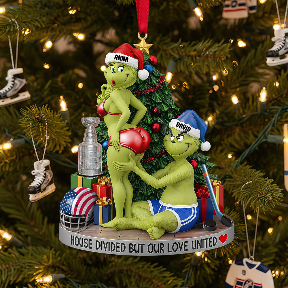 Personalized Funny Gifts For Ice Hockey-loving Couple Christmas Ornament 02hutn250925 Ornament PopCulturePrints