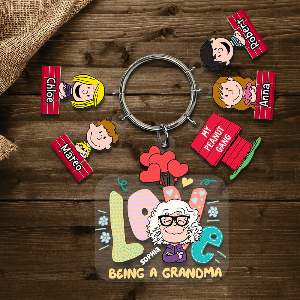 Personalized Cartoon Grandma Keychain - Gift for Grandma