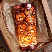 Load image into Gallery viewer, “Fall Into Fun with Personalization!” - Ookie Grandma Pumpkin Patch Tumbler - Custom Gift for Grandma, Mom, and Loved Ones Tumbler Cup PopCulturePrints
