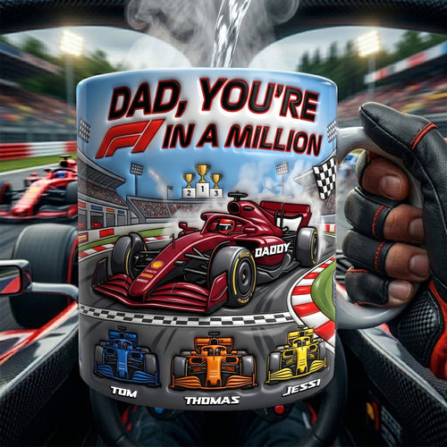 Dad, You’re In A Million - Custom Magic Coffee Mug for Racing Dads Coffee Mug PopCulturePrints