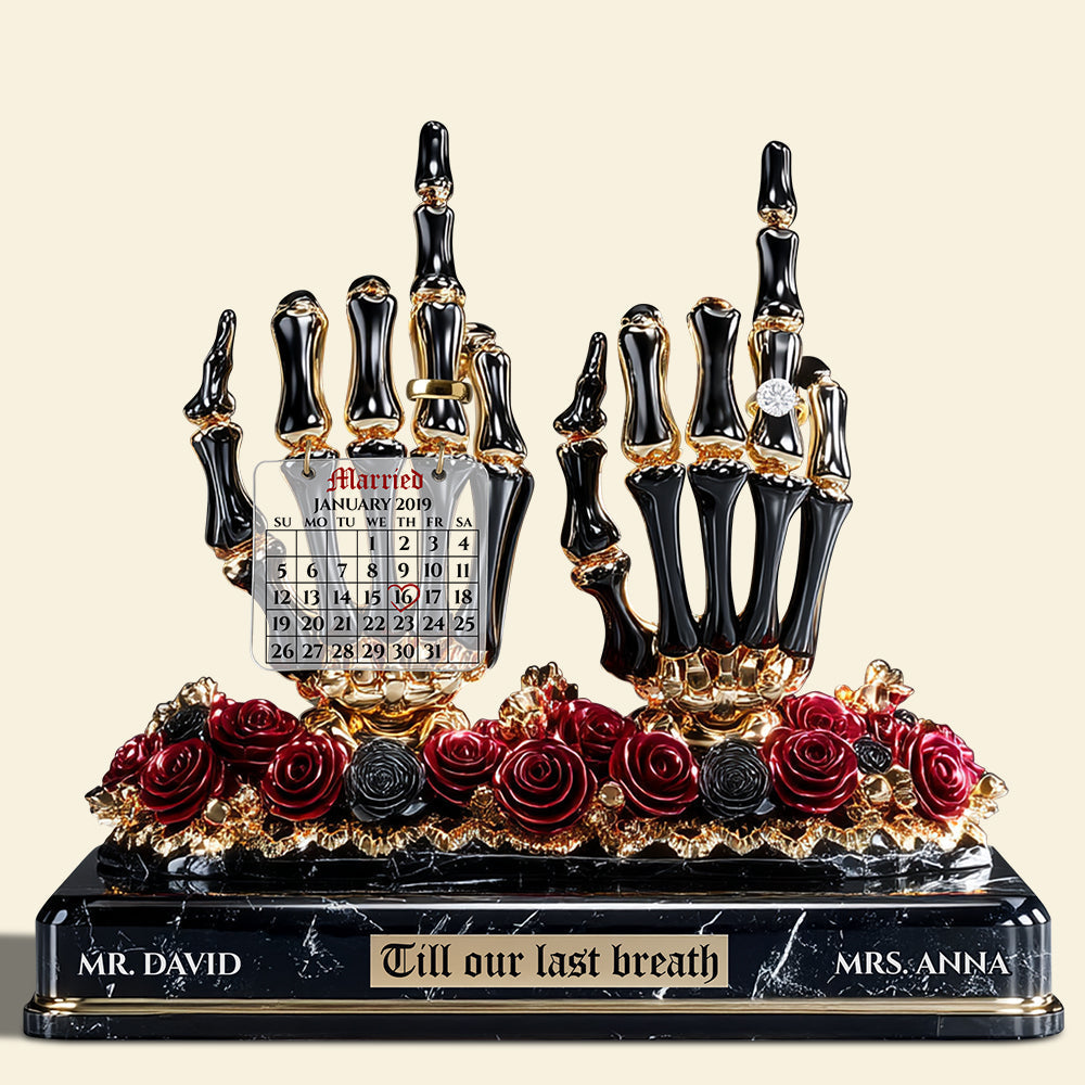 Till Our Last Breath - Skeleton Wedding Acrylic Plaque | Personalized Gift for Couples Shaped Plaques PopCulturePrints