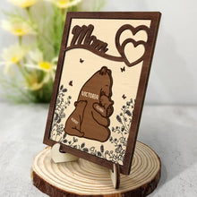 Load image into Gallery viewer, &quot;A Mother&#39;s Love is Forever&quot; - Personalized Nana Mama Bear 2-Layered Wooden Plaque - Gift for Mom and Grandma Wooden Plaque PopCulturePrints
