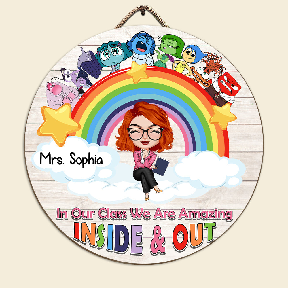 Personalized Classroom Wood Sign - Amazing Inside & Out Wood Sign PopCulturePrints
