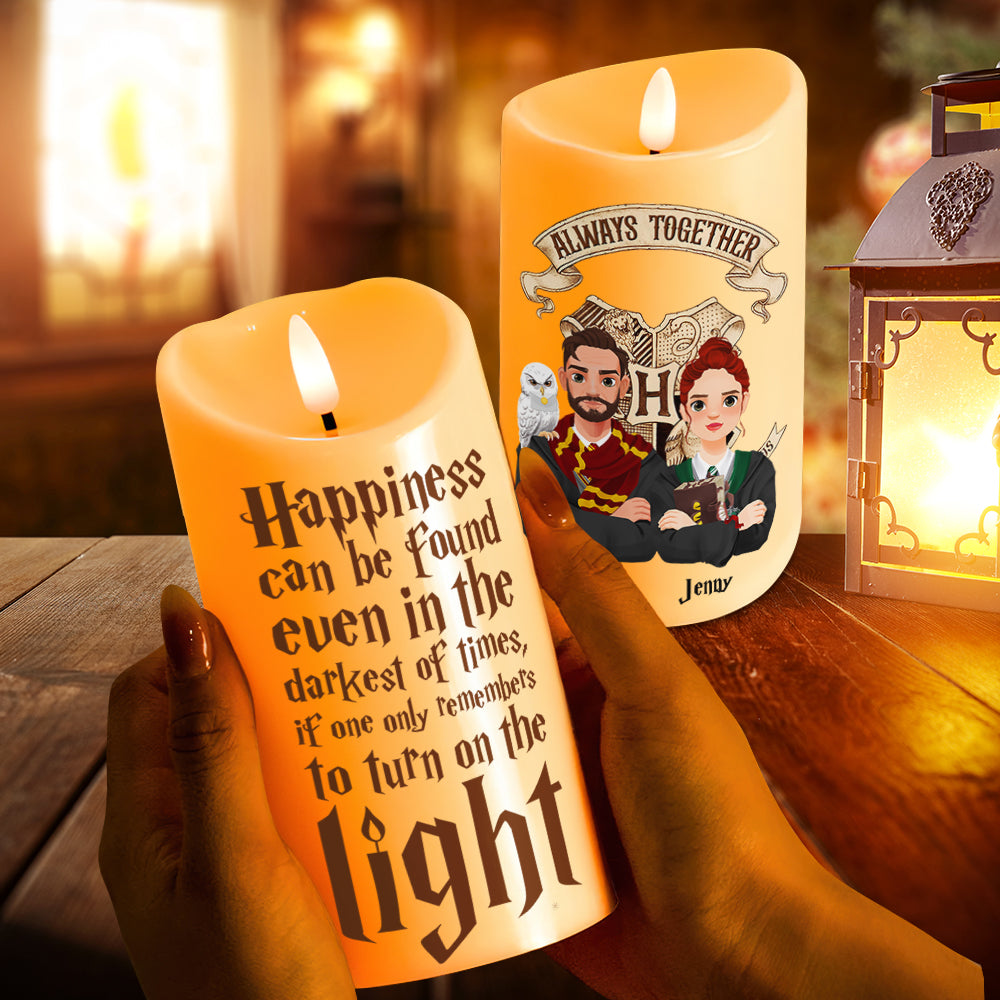 Personalized Wizard Couple LED Candle - Magical Gift