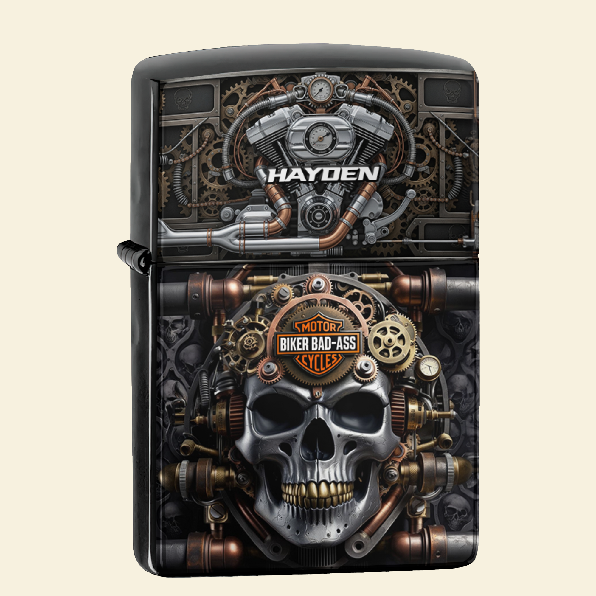 Ignite Your Spirit - Badass Biker Lighter - Personalized Gift for Motorcycle Lovers Lighter PopCulturePrints