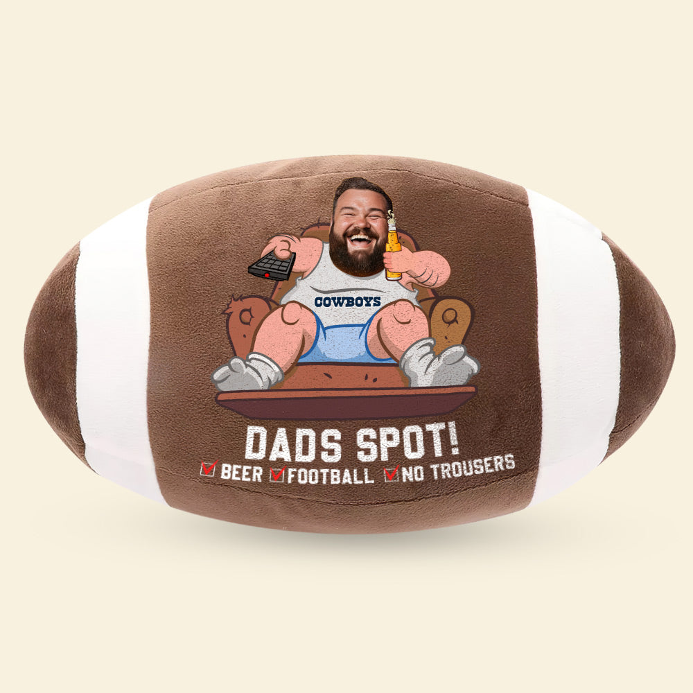 Personalized American Football Dad Pillow - Dads Spot! Pillow PopCulturePrints