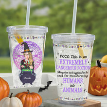 Load image into Gallery viewer, Personalized Witchcraft Acrylic Tumbler - Halloween Potion Design Tumbler Cup PopCulturePrints
