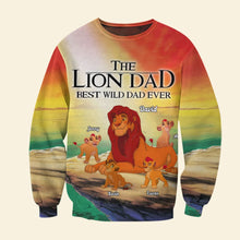 Load image into Gallery viewer, Personalized Lion Dad 3D T-Shirt - Best Dad Ever! AOP Products PopCulturePrints
