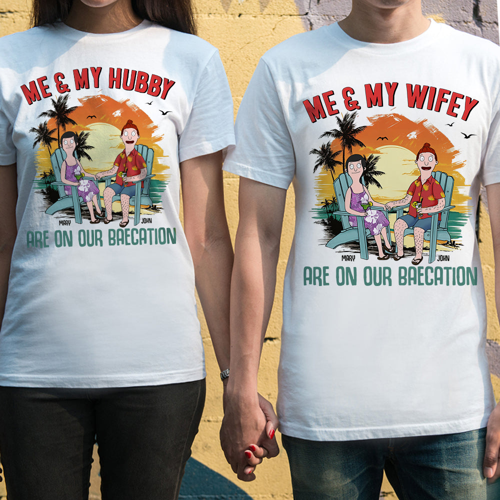 Me & My Wifey | Me & My Hubby - Personalized Couple T-Shirts for Special Occasions Shirts PopCulturePrints
