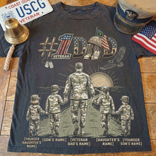 Load image into Gallery viewer, "Best Veteran Dad Ever" - Personalized Military Dad Shirt - Perfect Gift for Father's Day, Grandpa, and More! Shirts PopCulturePrints
