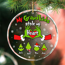 Load image into Gallery viewer, Custom Grandma Ornament - Grandkids Stole My Heart Design Ornament PopCulturePrints

