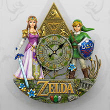Load image into Gallery viewer, Time for Adventure: Legendary Wall Clock - Personalized Gift for Gamers, Couples &amp; Zelda Fans Hanging Wall Clock PopCulturePrints
