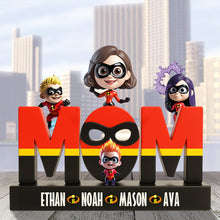 Load image into Gallery viewer, “A Mother’s Love is Super!” - Personalized Super Mom Acrylic Plaque - Unique Gift for Moms, Grandmas, and More Shaped Plaques PopCulturePrints
